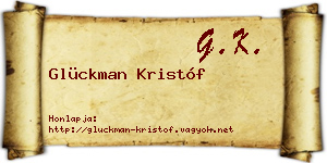 Glückman Kristóf névjegykártya