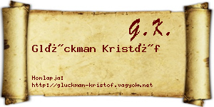 Glückman Kristóf névjegykártya